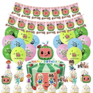 Cocomelon Theme Happy Birthday Party Decoration Party Supplies Set
