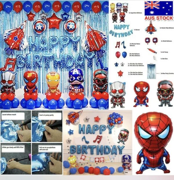 Express Postage Avengers Spiderman Party Supplies Birthday Balloons Decorations