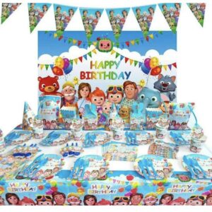 COCOMELON party package banner plate napkin cup cake topper