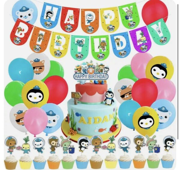 The Octonauts Theme Birthday Party Decoration Latex Balloon Cartoon Sea