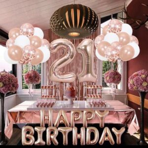 Happy Birthday 21st Foil Confetti Balloon Party Decoration