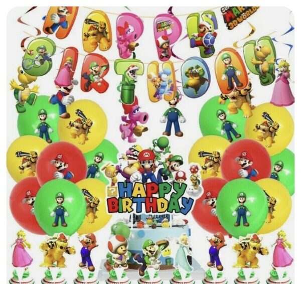 Super Mario Birthday Supplies Balloons Party Decoration Supplies Set Aus Stock