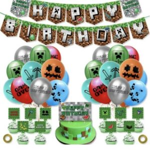 Minecraft Party Supplies Birthday Banner Cake Toppers Party Decorations Au Stock