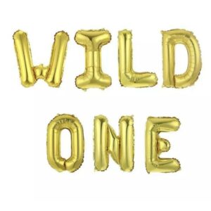 WILD ONE 16" FOIL BALLOON SET 1ST BIRTHDAY PARTY BALLOONS BOHO GOLD ROSE